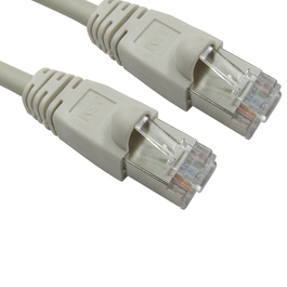 0.5m Cat6 Snagless Full Copper Shielded FTP RJ45 Ethernet Cable (Grey)