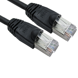 0.5m Cat6 Snagless Full Copper Shielded FTP RJ45 Ethernet Cable (Black)