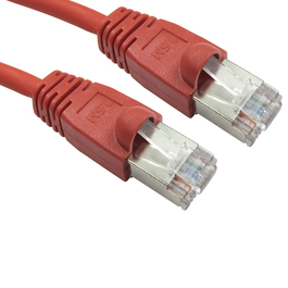 0.5m Cat6 Snagless Full Copper Shielded FTP RJ45 Ethernet Cable (Red)