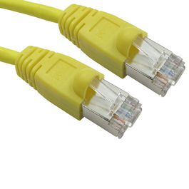 0.5m Cat6 Snagless Full Copper Shielded FTP RJ45 Ethernet Cable (Yellow)