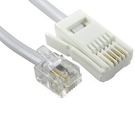 6m BT M - RJ11 M S/T Modem Cable (White)
