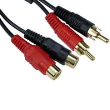 Twin RCA Phono Extension Cables